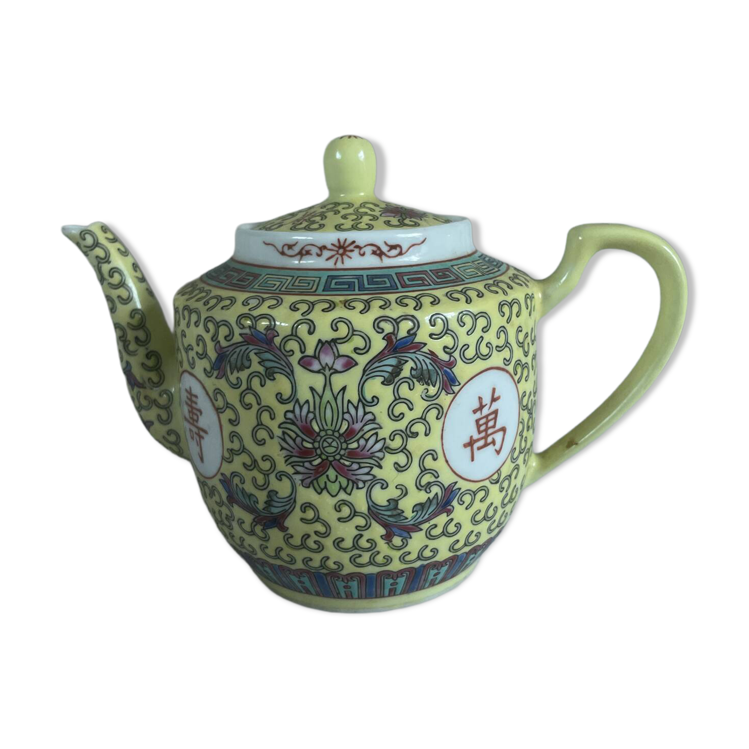 Chinese porcelain teapot with floral pattern