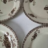 Set of 4 Sarreguemines plates, Royat model, 19th century, early 20th century
