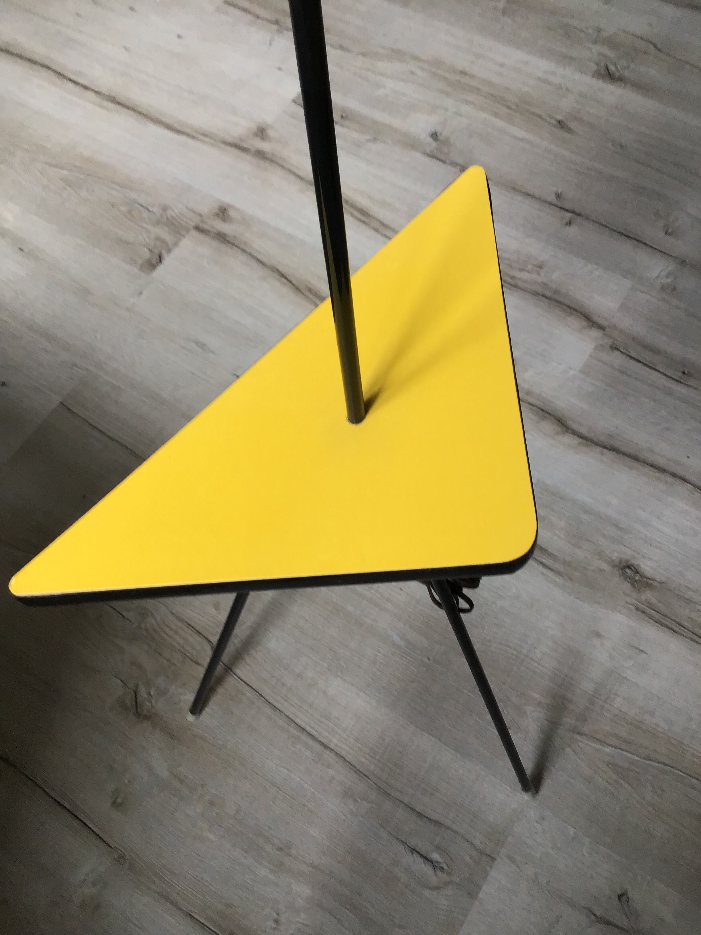 Vintage 70s formica yellow floor lamp