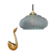 Vintage art deco lampshade pendant lamp in blue frosted glass