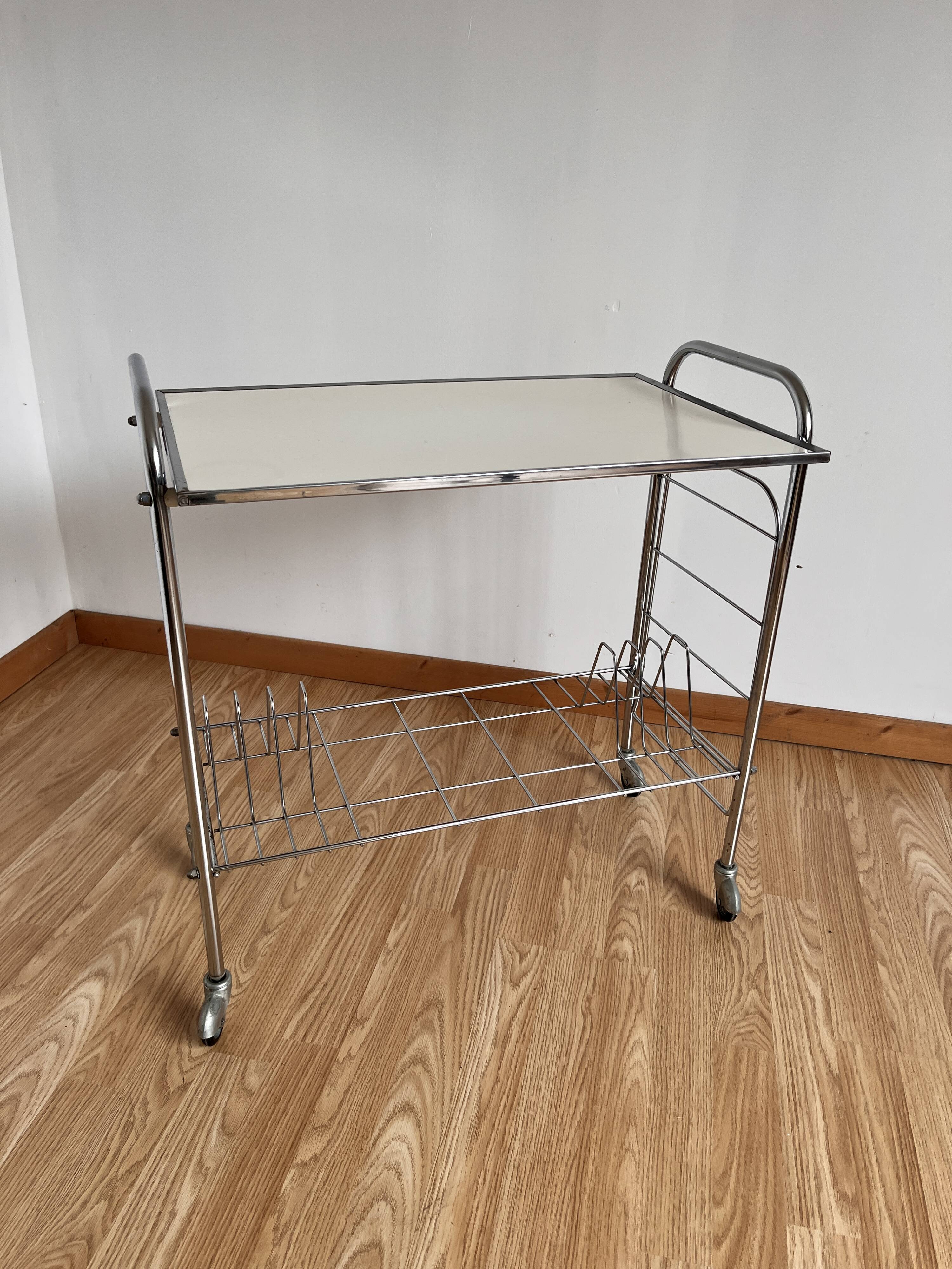 Vinyl serving cart