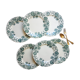 Lot de 6 assiettes plates Terre de Fer "Nénuphar" R&A Salins