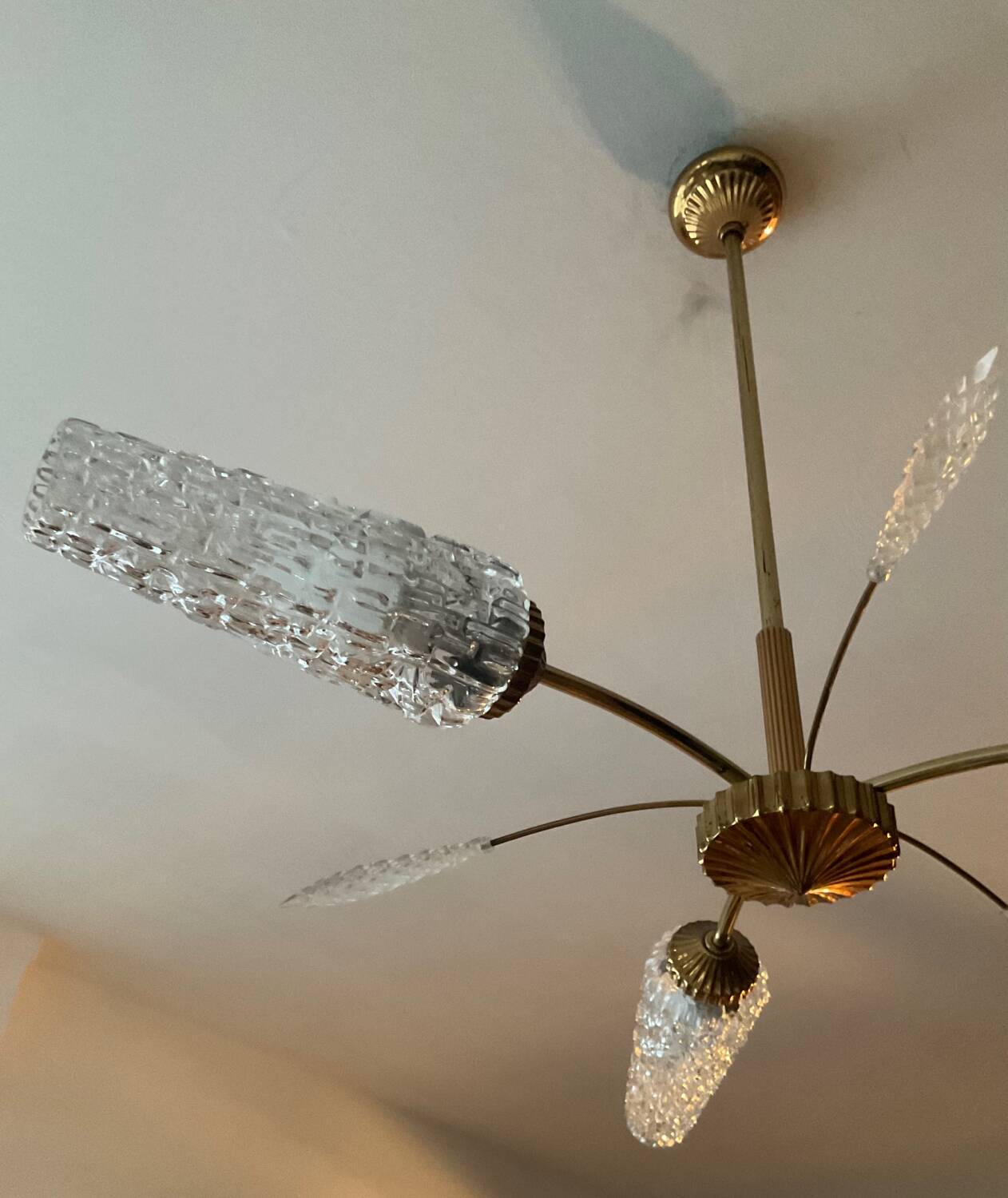 Vintage brass chandelier from the 50s-60s