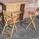 Bamboo counter or bar. (With 2 folding high chairs)