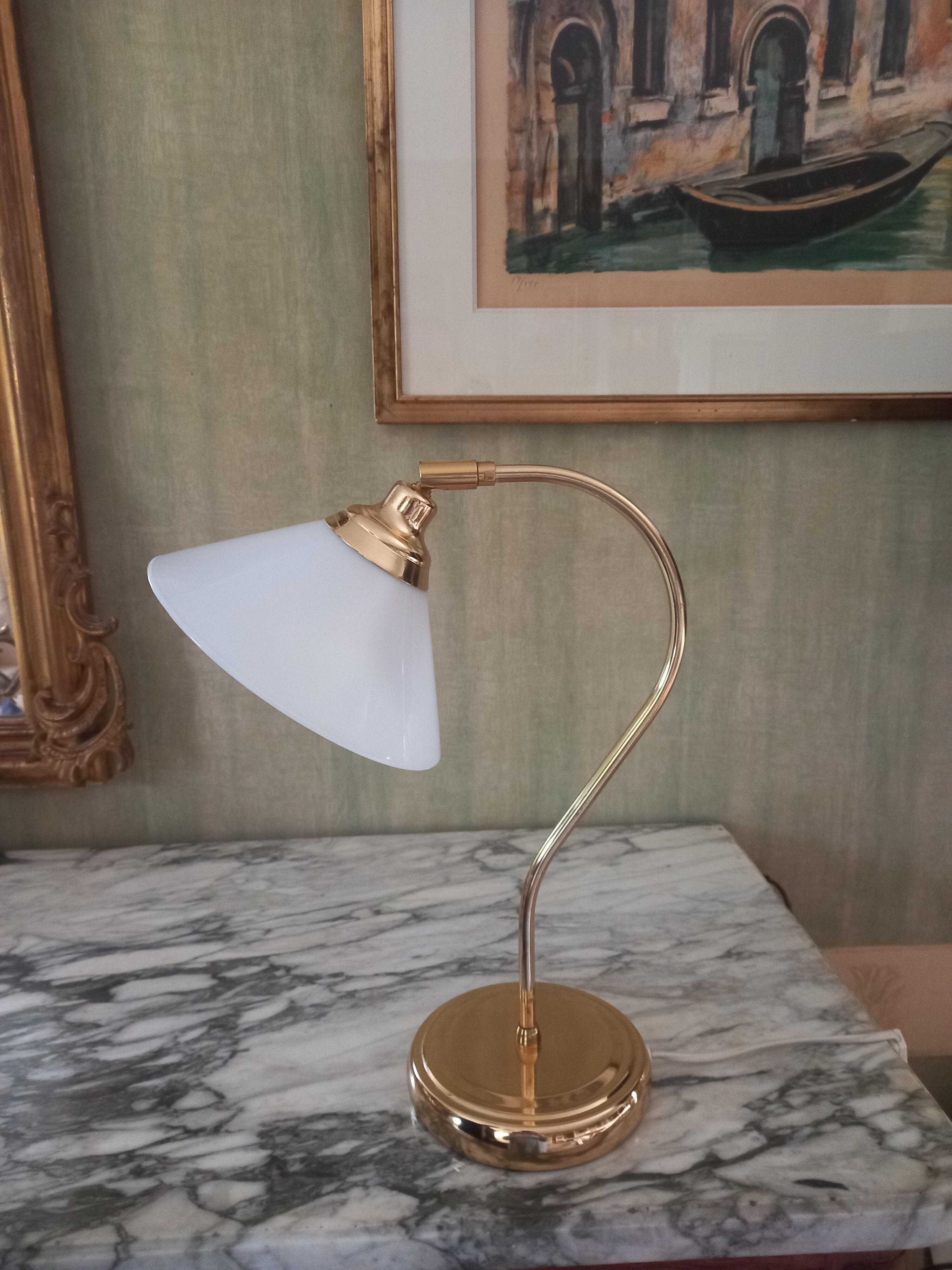 Lampe vintage opaline
