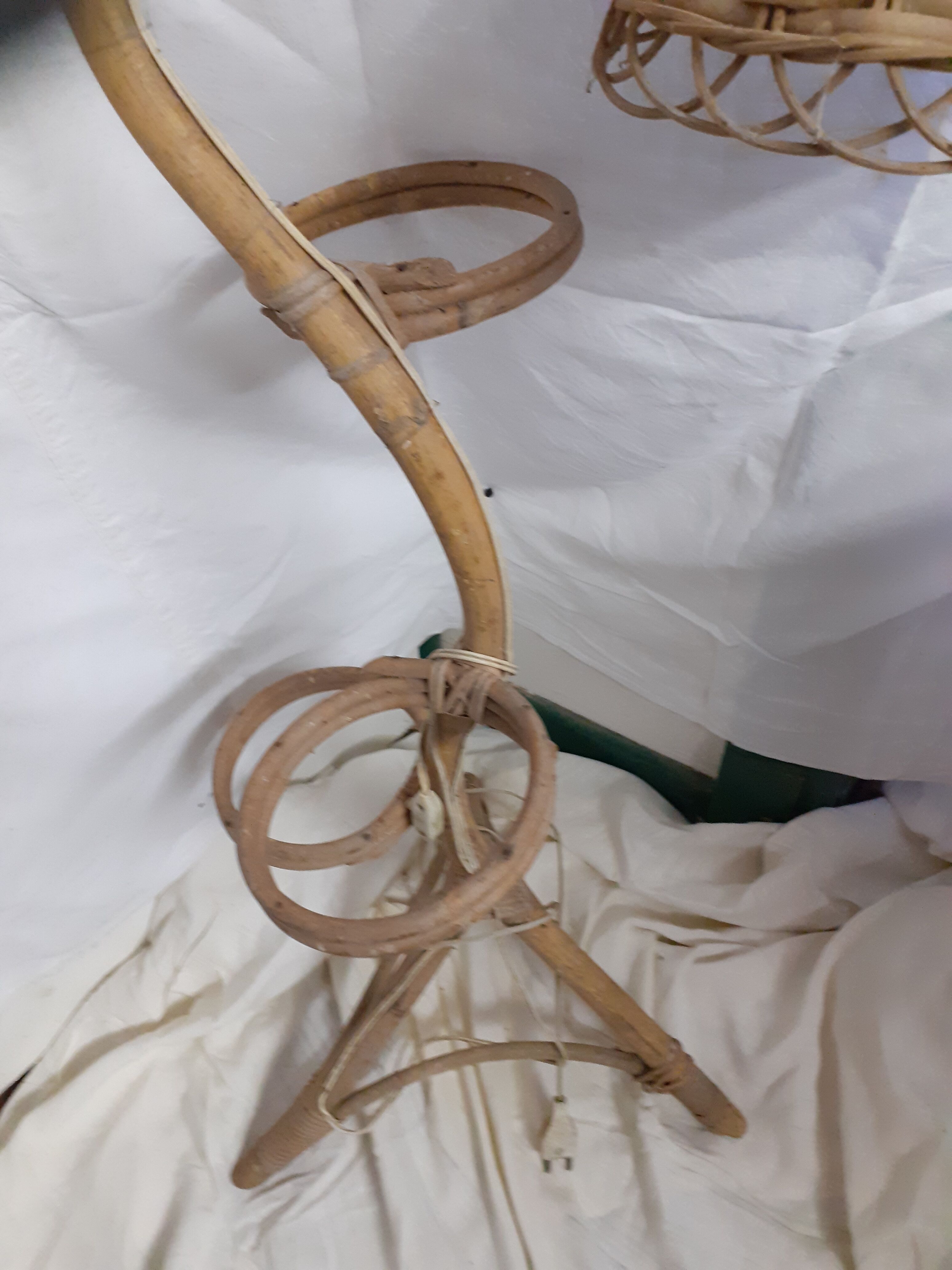 Lamppost door planted in rattan