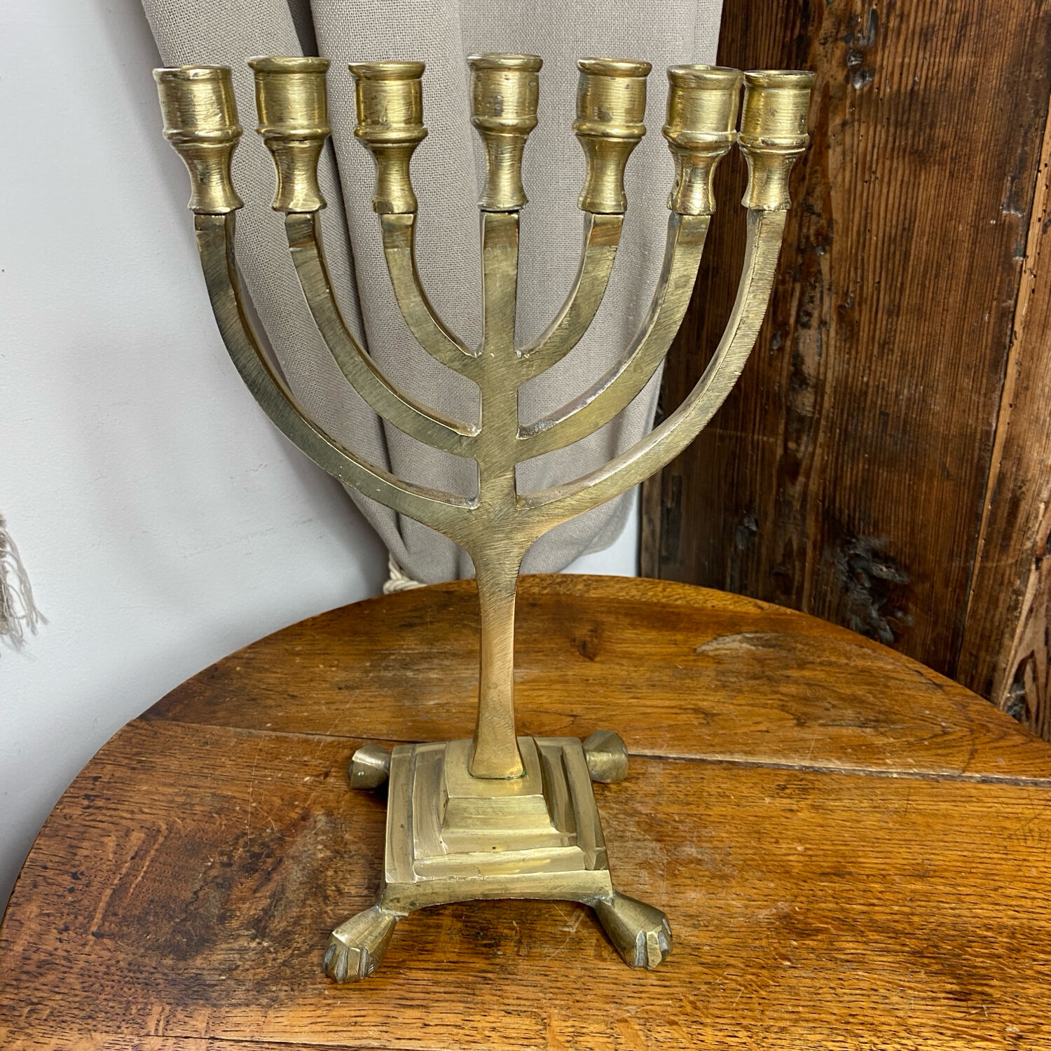 Seven-branched menorah in bronze