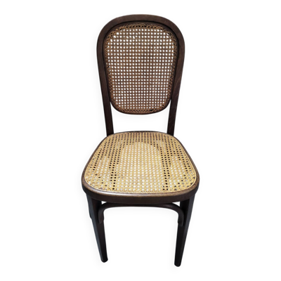 Chaise bistrot style Thonet cannée cannage et bois tourné Vintage
