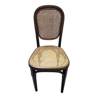 Vintage Thonet style bistro chair in cane and turned wood