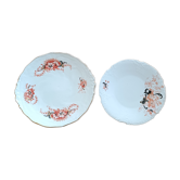 Two porcelain cake dishes
