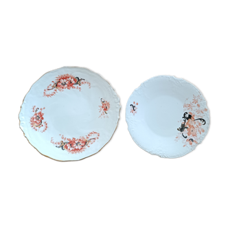 Two porcelain cake dishes