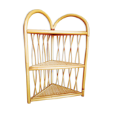 Corner wicker shelf