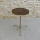 Tripod pedestal in gilded metal and Formica, 70s