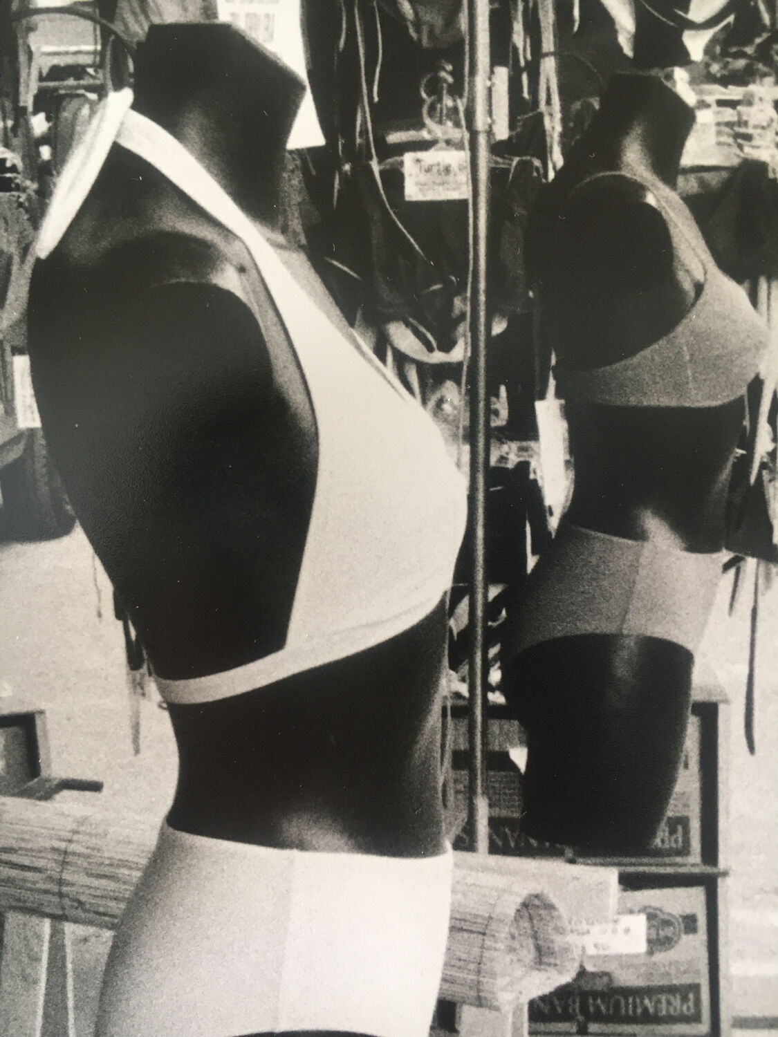 Photographic print, woman fashion lingerie, nineties