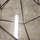 Square coffee table in glass and black satin metal 1980