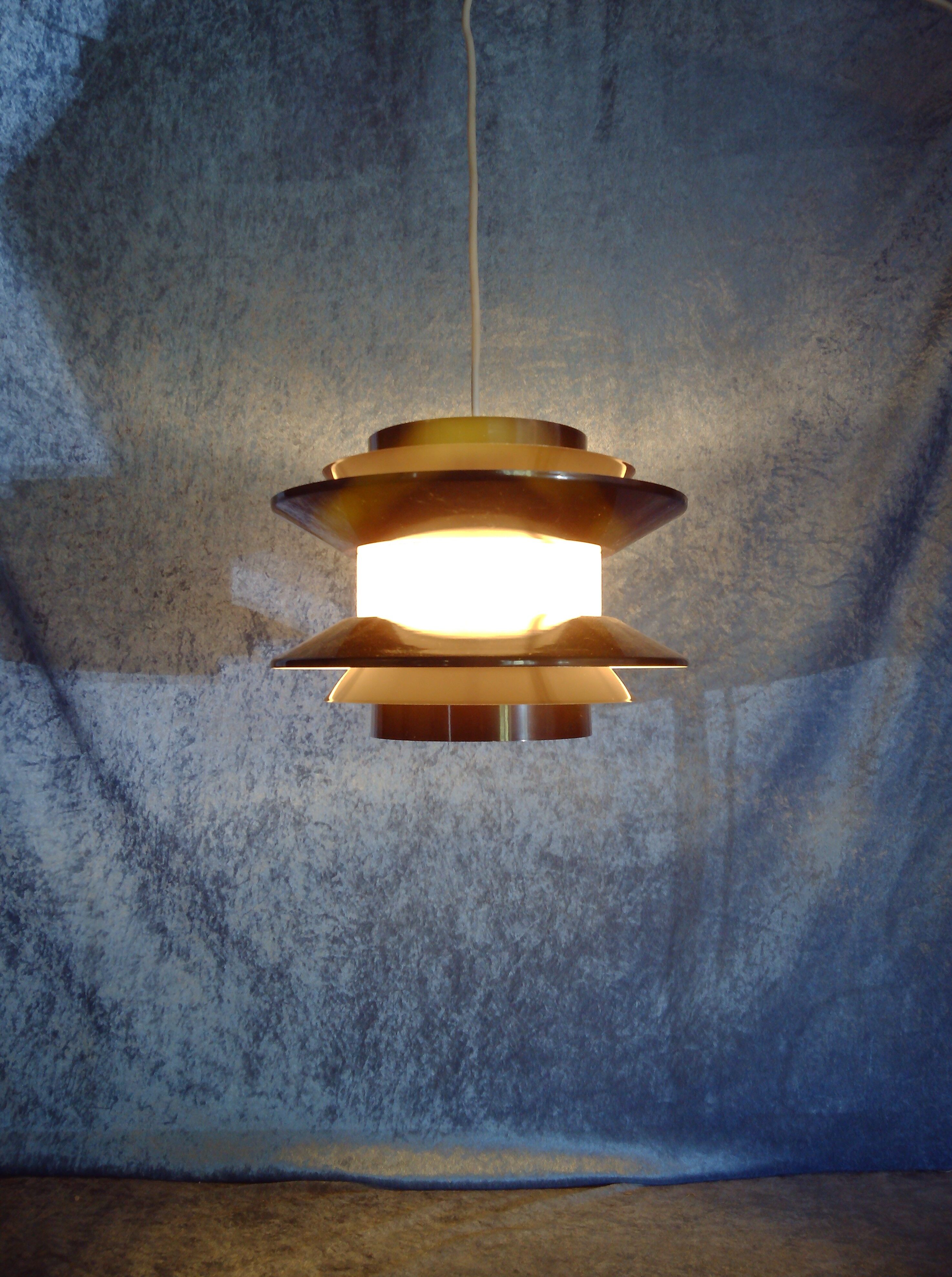 Chocolate coloured pendant by Carl Thore for Granhaga Metallindustri. 1970's