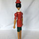 PINOCCHIO WOODEN ARTICULATED COAT RED AND GREEN HANDMADE VINTAGE