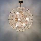 Val Saint Lambert crystal sputnik gold chandelier , 1960’s