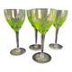 Set of 4 cut crystal white wine glasses