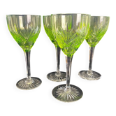 Lot de 4 verres à vin blanc en cristal taillé