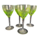 Set of 4 cut crystal white wine glasses