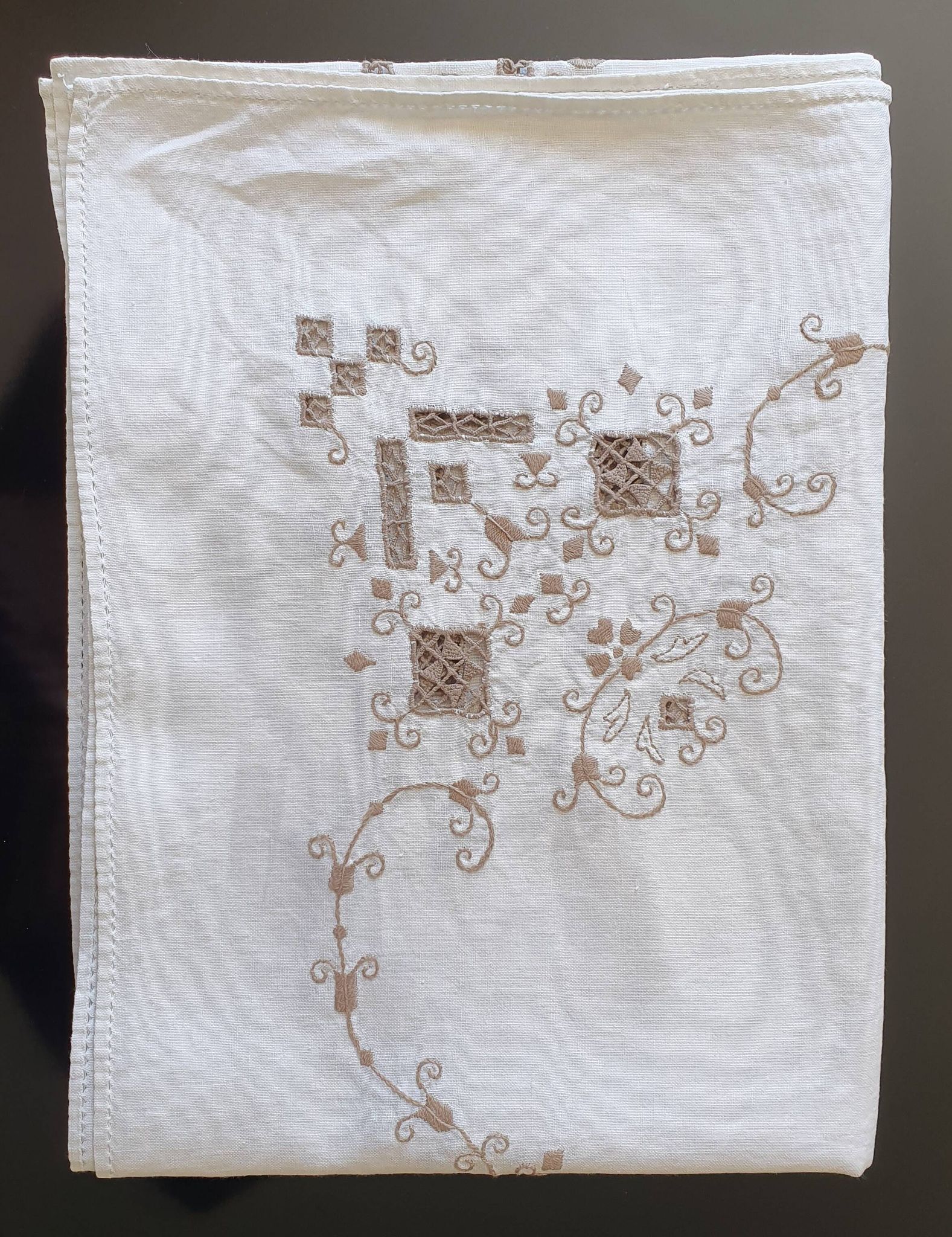 Hand-stitched antique nape and towels