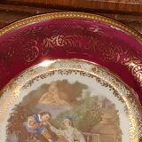 Cendrier ancien en porcelaine d'art de limoges et monture en bronze