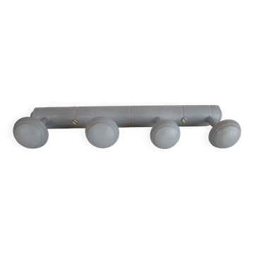 porte manteaux en bois, gris galet, muni de 4 tetes