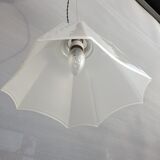 Art Deco white glass draped translucent hanging lamp