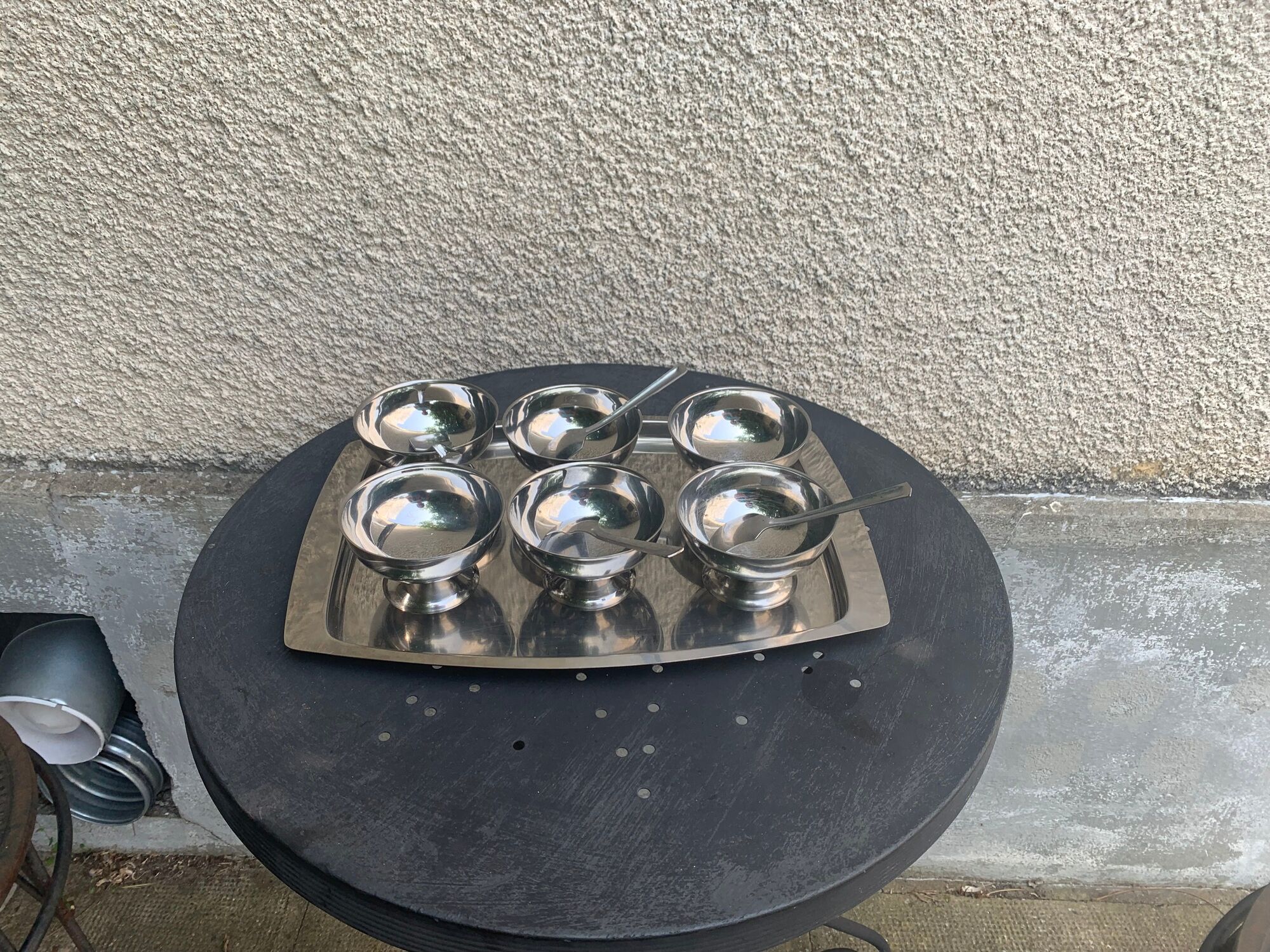 Ice set consisting of a tray, 6 ice cream cups and 4 spoons Quist edelstahl 18/8