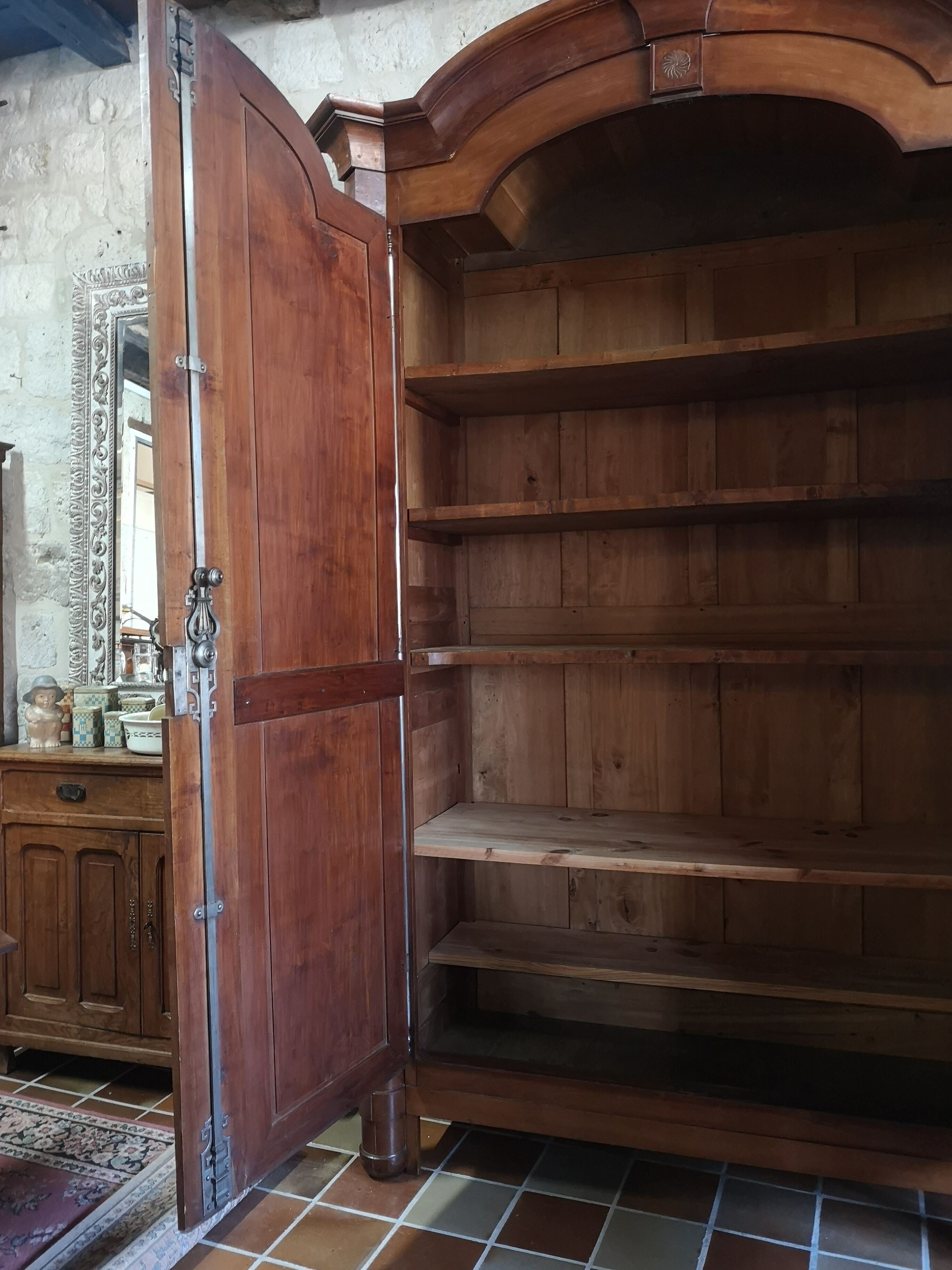 Cherry wood column wardrobe