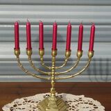 7-branch chandelier, in gilded brass, signed Wainberg.