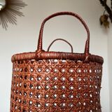 Canning rattan office paper basket 70s