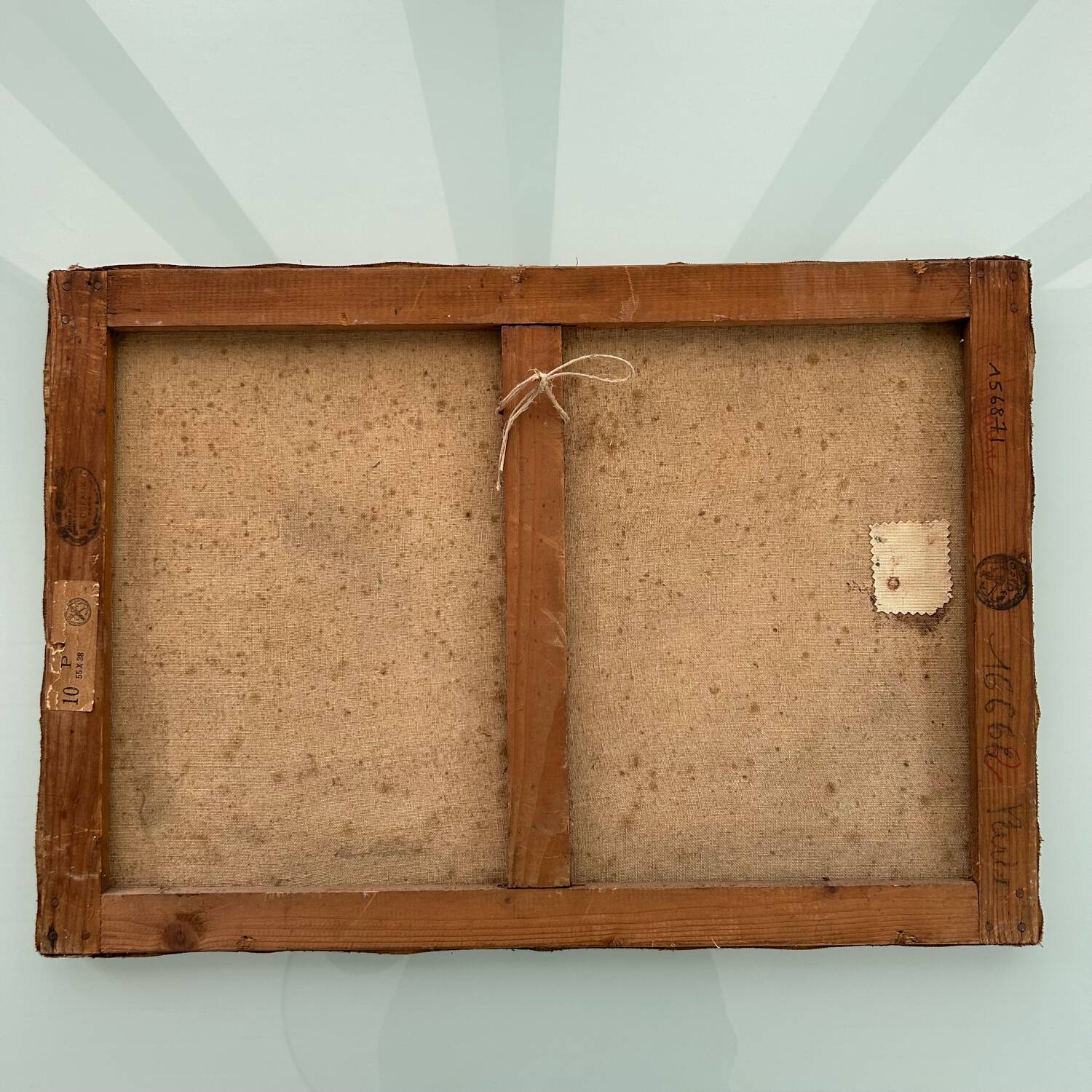 Old painting of sunrise over the sea