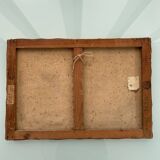 Old painting of sunrise over the sea