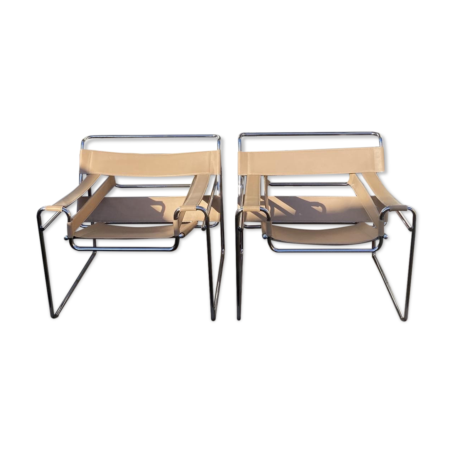 Pair of Wassily armchairs by Marcel Breuer