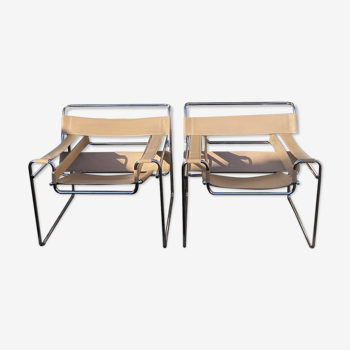 Pair of Wassily armchairs by Marcel Breuer