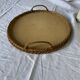 Woven wicker serving tray - 1970s