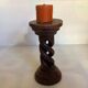 Twisted wooden candlestick