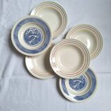6 vintage soup plates