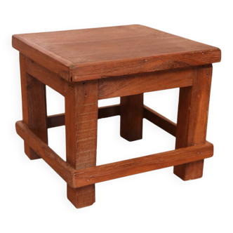 Table de chevet d’atelier en teck birman
