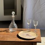 Petrified wood catchall or dish, beige with a brown spot in the centre, D24-27 -377.