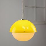 Italian Space Age Yellow Plexiglass Pendant Lamp, 1970s