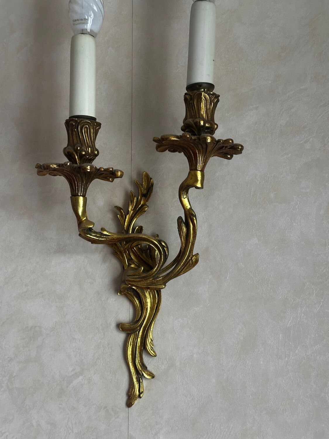 3 wall sconces - Louis XV / Rocaille style in gold