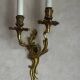 3 gold wall sconces in Louis XV style, rocaille.