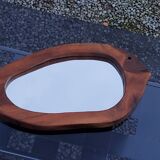 Fish design mirror in walnut stamped R.Lecompte