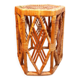 Bamboo and rattan side table 1960s