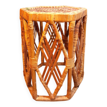 Bamboo and rattan side table 1960s