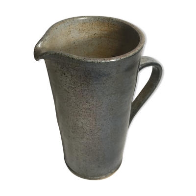 Pichet céramique émaillée gris bleu années 70