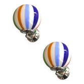 Set of Two Contemporary Multicolor "Rods" Murano Glass Wall Sconces